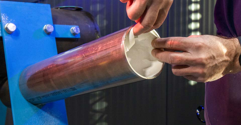 Montaje Papel solubles en agua de purga